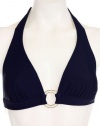 Shoshanna Navy Ring Halter Bikini Top, P/S A Cup