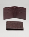 Rich guccissima leather with six card slots and two bill compartments. 3¾ X 4¼ Made in Italy 