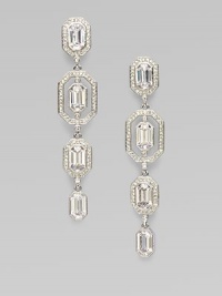 EXCLUSIVELY AT SAKS. Embellished in sparkling stones, this graduated drop design is as elegant as it is sleek. Rhodium plated brassCrystalsCubic zirconiaDrop, about 2Post backImported 
