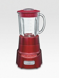 The blender you've been waiting for, designed with all the features (and all the blending power) serious cooks need. A patented, stainless-steel blade, large borosilicate glass jar and high/low pulse options let you do it all...mince delicate herbs, whip up smoothies or chop ice for a crowd! With its sturdy die-cast base, this blender can handle anything you toss into it. The blender you've been waiting for, designed with all the features (and all the blending power) serious cooks need. A patented, stainless-steel blade, large borosilicate glass jar and high/low pulse options let you do it all...mince delicate herbs, whip up smoothies or chop ice for a crowd! With its sturdy die-cast base, this blender can handle anything you toss into it.