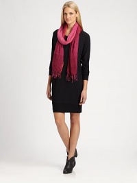 A touch of stretch gives this pullover knit dress unbelievable appeal.V-necklineDolman sleevesBanded cuffs and hemPull-on styleAbout 37 from shoulder to hemRayon/Lycra®Dry cleanMade in USA of imported fabricSIZE & FIT Model shown is 5'10½ (179cm) wearing a US size Small. A touch of stretch gives this pullover knit dress unbelievable appeal.V-necklineDolman sleevesBanded cuffs and hemPull-on styleAbout 37 from shoulder to hemRayon/Lycra®Dry cleanMade in USA of imported fabricSIZE & FIT Model shown is 5'10½ (179cm) wearing a US size Small.