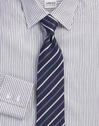 Fine stripes lend a subtle touch of color to superior Italian silk. Silk Dry clean Made in Italy 