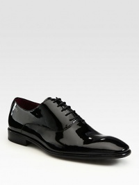 A modern classic, rendered in sleek, patent leather, is a style essential for every man's dress wardrobe.Patent leather upperLeather liningPadded insoleLeather soleImported A modern classic, rendered in sleek, patent leather, is a style essential for every man's dress wardrobe.Patent leather upperLeather liningPadded insoleLeather soleImported