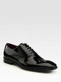 A modern classic, rendered in sleek, patent leather, is a style essential for every man's dress wardrobe.Patent leather upperLeather liningPadded insoleLeather soleImported