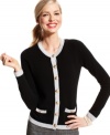 This Charter Club cardigan is 100% cashmere with tailored touches that feel simply luxurious. Pair it with a tweed pencil skirt for a couture-inspired look!