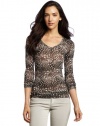 BCBGMAXAZRIA Women's Jan V-Neck Long Sleeve Top