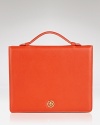 Technology gets an ultra-rich twist with this iPad 2 case from Tory Burch. Crafted from leather and accented by a subtle designer plaque, this piece embodies the polished ease of the NYC label.