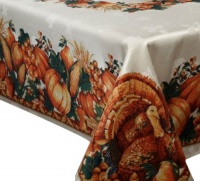 Benson Mills American Harvest 60-Inch by 84-Inch Engineered Border Tablecloth, Cream Benson Mills American Harvest 60-Inch by 84-Inch Engineered Border Tablecloth, Cream