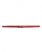 Perfect pop-of-color accessorizing with this skinny leather belt from Cole Haan, accented by a delicate square buckle.