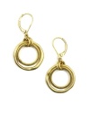 Simple style does the trick. Pair these Jones New York earrings with any look. Features a playful, circular design in gold tone mixed metal. Approximate drop: 1-3/4 inches.