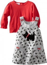 Blueberi Boulevard Baby-girls Infant Scotty Printed Knit Jumper With Knit Top, Red, 12 Months Blueberi Boulevard Baby-girls Infant Scotty Printed Knit Jumper With Knit Top, Red, 12 Months