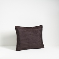 Delicate fronds in plum and pewter on a muted textured background. In 280-thread count combed cotton sateen. Imported. Delicate fronds in plum and pewter on a muted textured background. In 280-thread count combed cotton sateen. Imported.