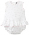 Noa Lily Baby-Girls Newborn Flower Print Sleeveless Bubble Panty Dress, White, Newborn