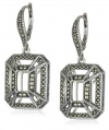 Judith Jack Caged In Item Sterling Silver and Swarovski  Marcasite Open Deco Drop Earrings