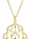 T Tahari Gold Filigree Pendant Necklace