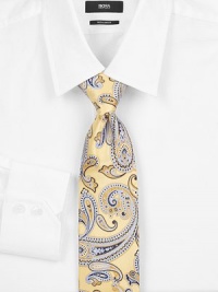 EXCLUSIVELY OURS. Add the distinctive look of this rich, silk paisley pattern to your wardrobe.SilkDry cleanMade in USA EXCLUSIVELY OURS. Add the distinctive look of this rich, silk paisley pattern to your wardrobe.SilkDry cleanMade in USA
