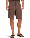 Cubavera Men's Flat Front Linen Blend Herringbone Textured Cargo Short