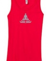 LOTUS POSE Yoga Women's Rachel Sheer Rib Longer Length Tank Top - Red