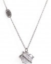 Juicy Couture Jewelry Banner Heart Crystal Necklace Silver