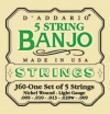 D'Addario J60 5-String Banjo Strings, Nickel, Light, 9-20