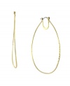 Frame your face in classic hoops with modern appeal. BCBGeneration's oval-shaped hoop earrings are both bold and versatile in a gold tone mixed metal setting. Approximate diameter: 3 inches.