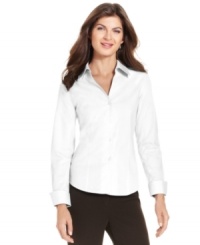 A neat idea for the work week: Jones New York's easy-care classic oxford shirt. A neat idea for the work week: Jones New York's easy-care classic oxford shirt.
