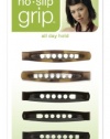 Scunci No-slip Grip Oval Snap Clips, 6-Count, Colors may vary