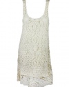 Calypso Womens Luce Crochet Overlay Sleeveless Dress