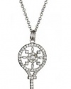 Sterling Silver with CZ Kaleidoscope Key Necklace 16 (16-24 Chain Available)