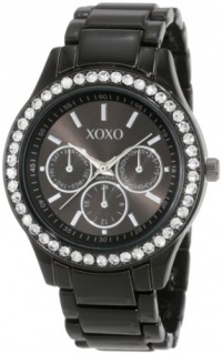 XOXO Women's XO5403 Black Enamel Bracelet With Rhinestones Accent Watch XOXO Women's XO5403 Black Enamel Bracelet With Rhinestones Accent Watch