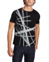 Calvin Klein Sportswear Men's Short Sleeve Scoop Neck Printed Lines Tee