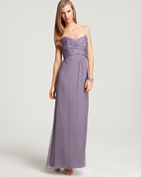 Turn heads in this impossibly elegant silk gown from Amsale. A stunning choice for your next glam affair. Turn heads in this impossibly elegant silk gown from Amsale. A stunning choice for your next glam affair.