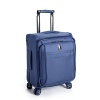 Recessed extra long locking trolley handle made of aircraft grade aluminum with one button operation, for ease of use. Reinforced corners and kickplate offer additional protection against wear. Fully lined interior with tie down straps to keep your clothing wrinkle free. Integrated privacy ID tag. TSA accepted lock.