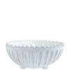 Vietri Incanto White Stripe Footed Bowl 5.75 in D (Set of 2)