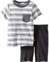 Splendid Littles Boys 2-7 Jasper Pocket Crew Set Toddler, White, 2T