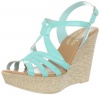 Callisto Women's Tiara Platform Sandal,Aqua Patent,7 M US