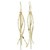 LG SPIRAL GOLD EAR W/ CHAIN Modern Long Gold Tone Chain and Spiral Earrings