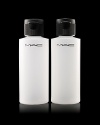 Set of two small travel bottles in a pack. Features fill lines and secure cap. Squeezable. Ideal for fluids or emulsions.