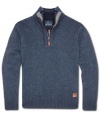 This mock neck pullover sweater from Buffalo David Bitton is a more laid-back layer for the season.