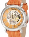 Stuhrling Original Women's 108.1215A9 Classic Wall Street Automatic Skeleton Orange Watch