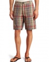 IZOD Men's Preppy Plaid Flat Front Short