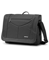 Put all of your electronics in one bag. Be prepared with this fully-stocked messenger back that has space for every essential with a PerfectFit™ system that secures a range of laptop sizes, front pocket organization with a padded tablet pocket and a quick stash zippered area for your smart phone. The answer to your busy day! Put all of your electronics in one bag. Be prepared with this fully-stocked messenger back that has space for every essential with a PerfectFit™ system that secures a range of laptop sizes, front pocket organization with a padded tablet pocket and a quick stash zippered area for your smart phone. The answer to your busy day!