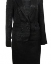 Calvin Klein Women's Jacquard Skirt Suit Black (8) [Apparel]