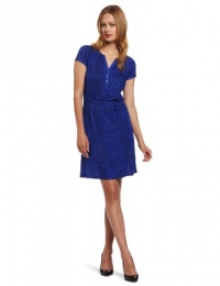 Calvin Klein Jeans Women's Petite Short Sleeve Slitneck Dress Calvin Klein Jeans Women's Petite Short Sleeve Slitneck Dress