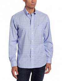 Nautica Men's Vineyard Poplin Checked Long Sleeve Woven Shirt Nautica Men's Vineyard Poplin Checked Long Sleeve Woven Shirt