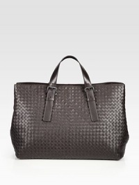 An everyday carryall for the perfect gentleman of style, crafted in Italy from signature woven leather.Top handlesInterior pocketsCotton liningLeather19W x 13H x 9DMade in Italy An everyday carryall for the perfect gentleman of style, crafted in Italy from signature woven leather.Top handlesInterior pocketsCotton liningLeather19W x 13H x 9DMade in Italy