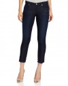 7 For All Mankind Women's Crop Slim Cigarette, Rich Clean Blue, 27