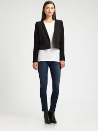 Beautifully executed jacket in a cropped silhouette with textured panels and zippered besom pockets. Shawl collarLong sleevesFront snap closureZippered besom pocketsAbout 19 from shoulder to hem70% acrylic/30% woolDry cleanImportedModel shown is 5'10 (177cm) wearing US size 4.OUR FIT MODEL RECOMMENDS ordering true size. Beautifully executed jacket in a cropped silhouette with textured panels and zippered besom pockets. Shawl collarLong sleevesFront snap closureZippered besom pocketsAbout 19 from shoulder to hem70% acrylic/30% woolDry cleanImportedModel shown is 5'10 (177cm) wearing US size 4.OUR FIT MODEL RECOMMENDS ordering true size.