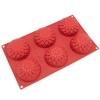 Freshware 6-Cavity Blossom Cake Silicone Mold and Baking Pan