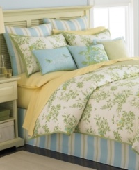 Fly the nest. Martha Stewart Collection brings nature-inspired beauty to your room with this Bluebird Garden comforter set, featuring blooming florals and a smattering of perched bluebirds in a cheery palette of yellow, green and blue. Complete the look with three decorative pillows for a classically charming look. Fly the nest. Martha Stewart Collection brings nature-inspired beauty to your room with this Bluebird Garden comforter set, featuring blooming florals and a smattering of perched bluebirds in a cheery palette of yellow, green and blue. Complete the look with three decorative pillows for a classically charming look.